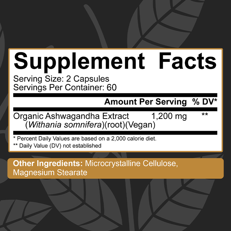 Ashwagandha Extract Root - Organiczne kapsułki Ashwagandha - Poprawa zdrowia