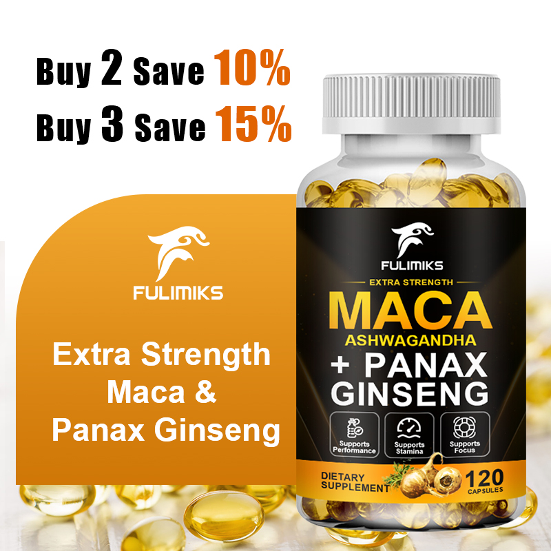 Ashwagandha Extract Root - Potrójna mieszanka Maca z żeń-szeniem i