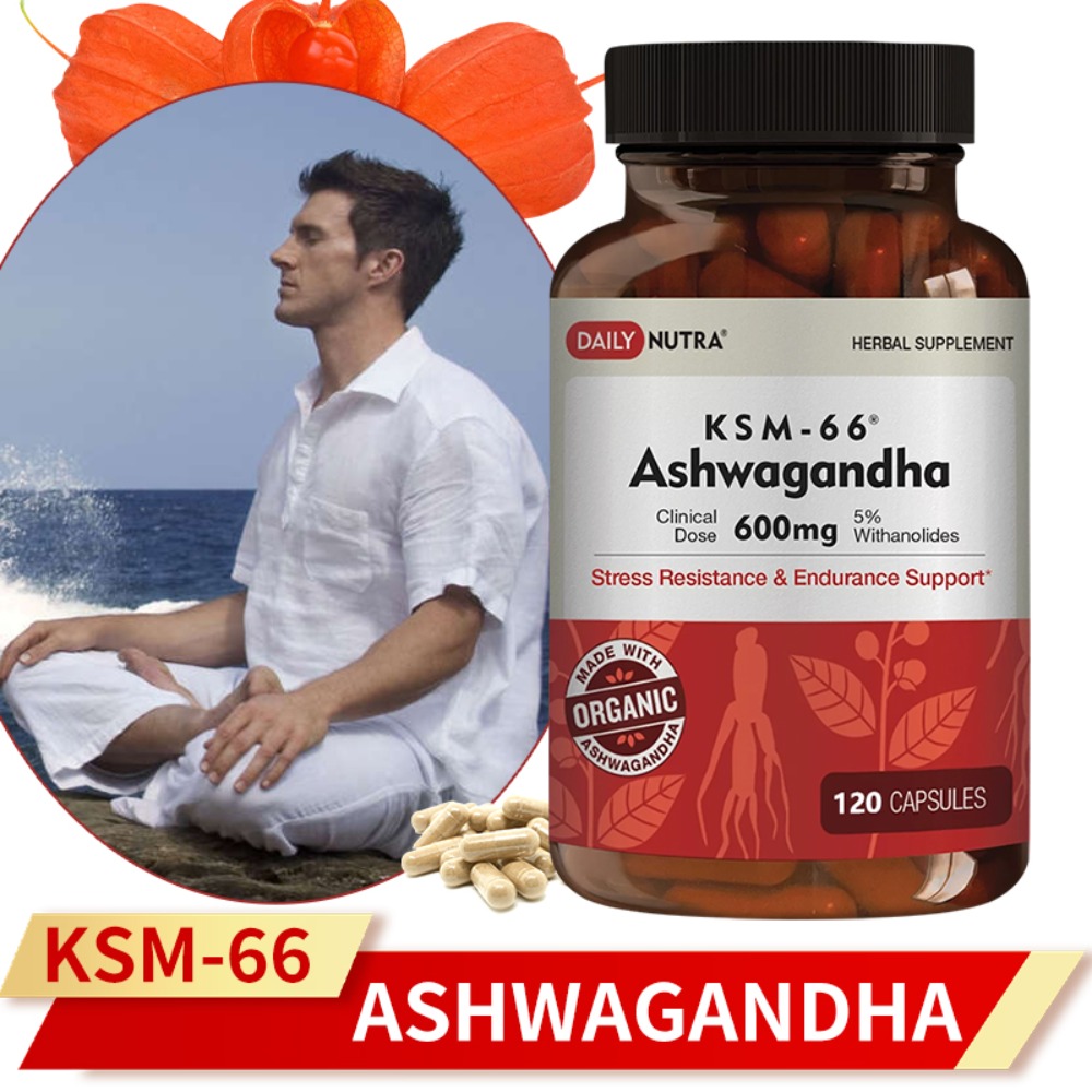 Ashwagandha Extract Root - KSM-66 Ashwagandha 600mg Organiczny Ekstrakt z