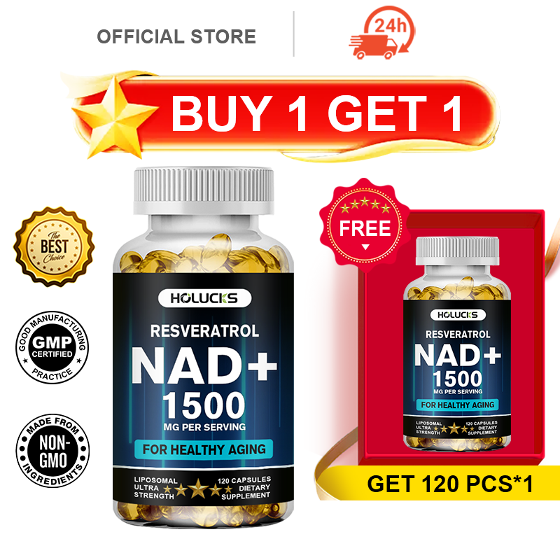 Resveratrol Capsule Anti Aging - HOLUCKS NAD+ Kapsułki, z NAD+ 1500mg