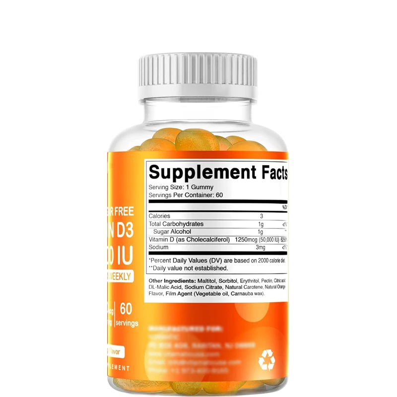 Witamina D3 50000 IU bez cukru – Multivitamin Gummy Adult recenzja i cena