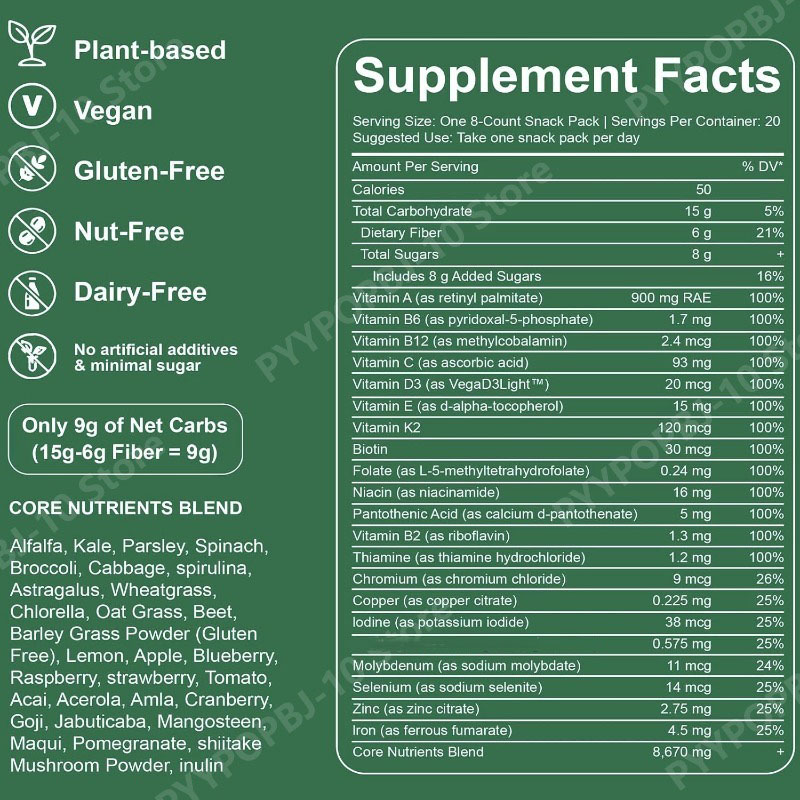 Organiczne żelki Greens Gummie – Multivitamin Gummy Adult recenzja i cena